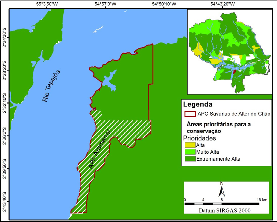 APA Aramanaí em área de prioridade extremamente alta para a conservação da biodiversidade