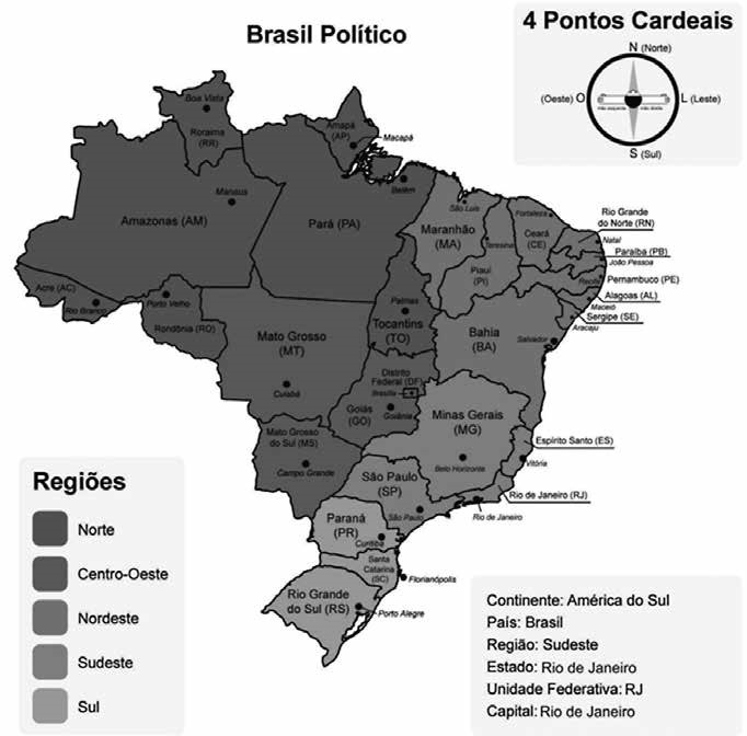 Mapa do Brasil – divisão político-regional