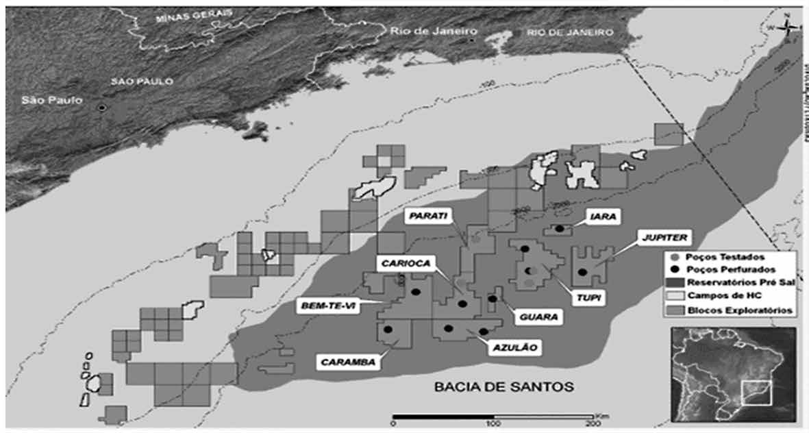 Mapa da Bacia de Santos